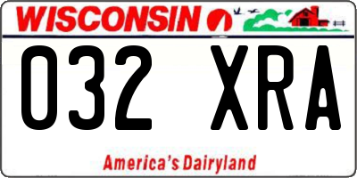 WI license plate 032XRA