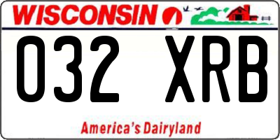 WI license plate 032XRB
