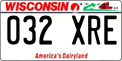 WI license plate 032XRE