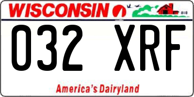 WI license plate 032XRF
