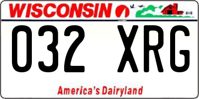 WI license plate 032XRG