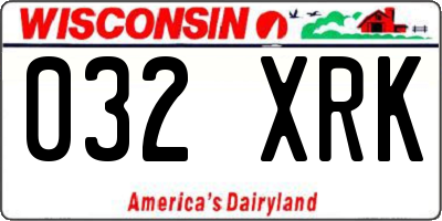 WI license plate 032XRK