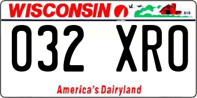 WI license plate 032XRO