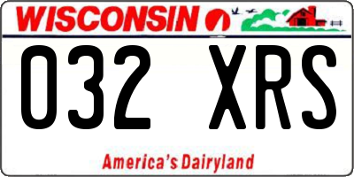 WI license plate 032XRS