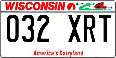 WI license plate 032XRT