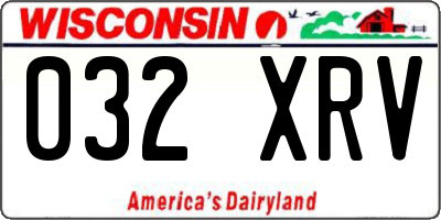 WI license plate 032XRV