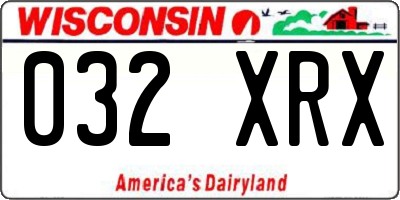 WI license plate 032XRX
