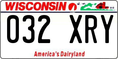 WI license plate 032XRY