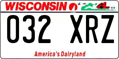 WI license plate 032XRZ