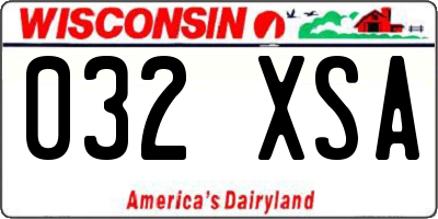 WI license plate 032XSA