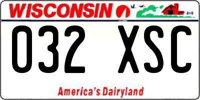 WI license plate 032XSC