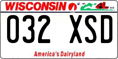 WI license plate 032XSD