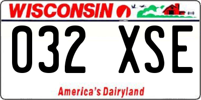 WI license plate 032XSE