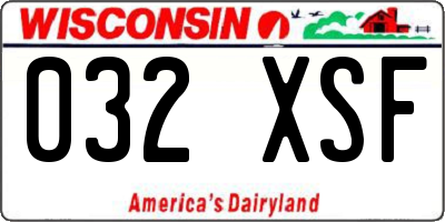 WI license plate 032XSF