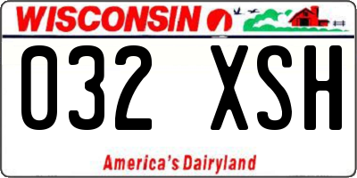 WI license plate 032XSH
