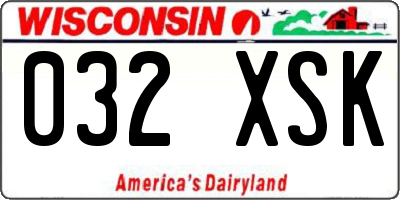 WI license plate 032XSK