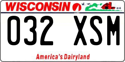 WI license plate 032XSM