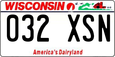 WI license plate 032XSN