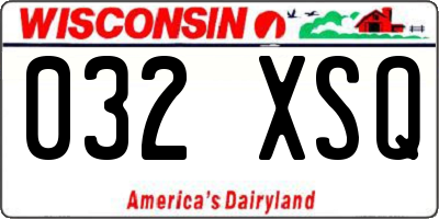 WI license plate 032XSQ