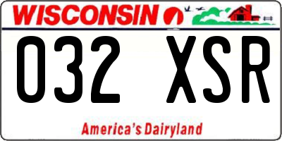 WI license plate 032XSR