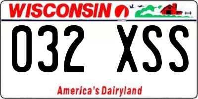 WI license plate 032XSS