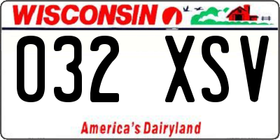 WI license plate 032XSV