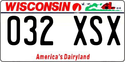 WI license plate 032XSX