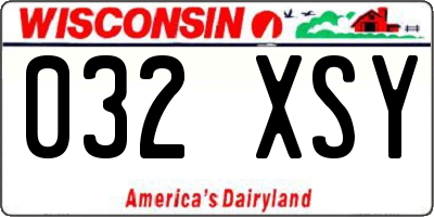 WI license plate 032XSY