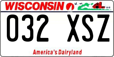 WI license plate 032XSZ