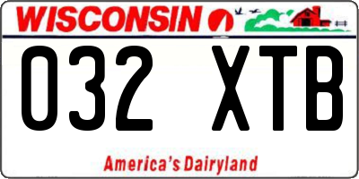 WI license plate 032XTB