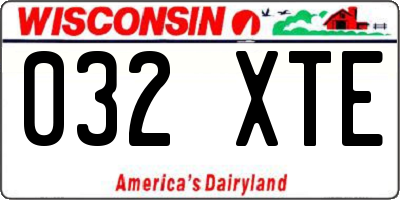 WI license plate 032XTE