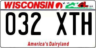 WI license plate 032XTH