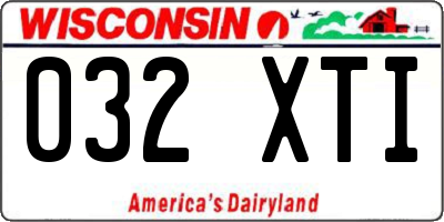 WI license plate 032XTI