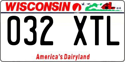WI license plate 032XTL