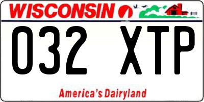 WI license plate 032XTP