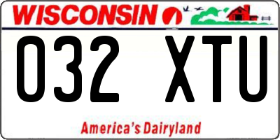 WI license plate 032XTU