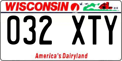 WI license plate 032XTY