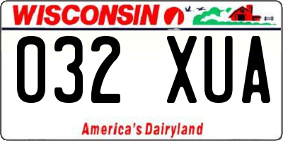 WI license plate 032XUA