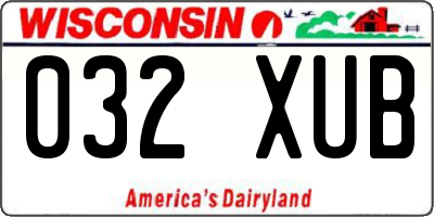 WI license plate 032XUB