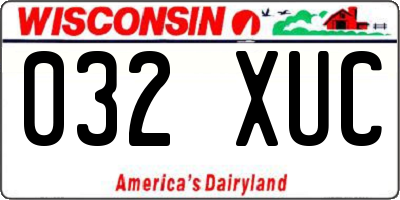 WI license plate 032XUC