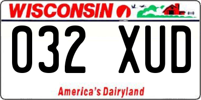 WI license plate 032XUD