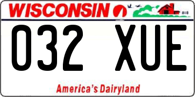 WI license plate 032XUE