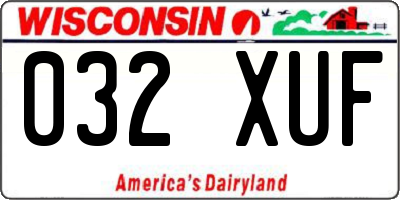 WI license plate 032XUF