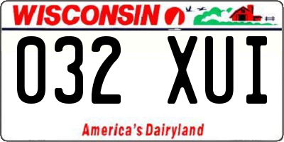 WI license plate 032XUI