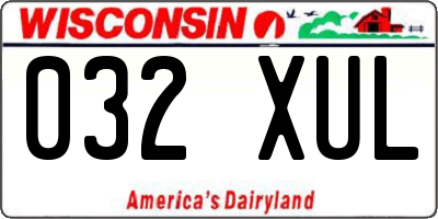 WI license plate 032XUL