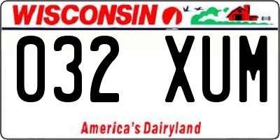 WI license plate 032XUM