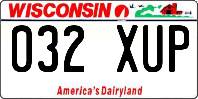 WI license plate 032XUP