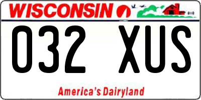 WI license plate 032XUS