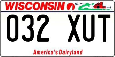 WI license plate 032XUT