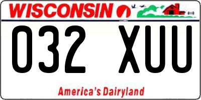WI license plate 032XUU